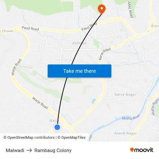 Malwadi to Rambaug Colony map