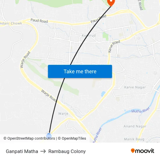 Ganpati Matha to Rambaug Colony map