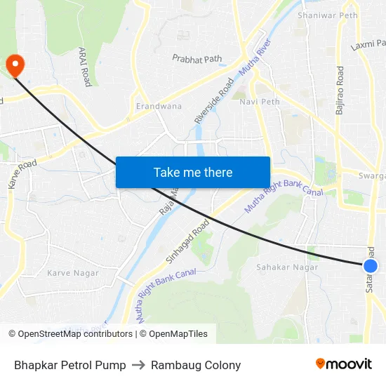 Bhapkar Petrol Pump to Rambaug Colony map