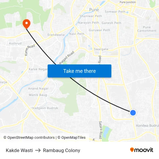 Kakde Wasti to Rambaug Colony map