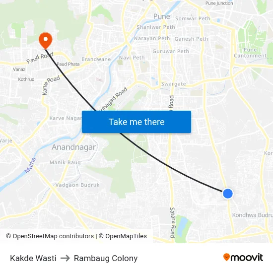 Kakde Wasti to Rambaug Colony map