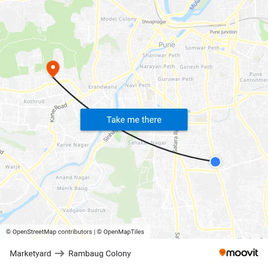 Marketyard to Rambaug Colony map