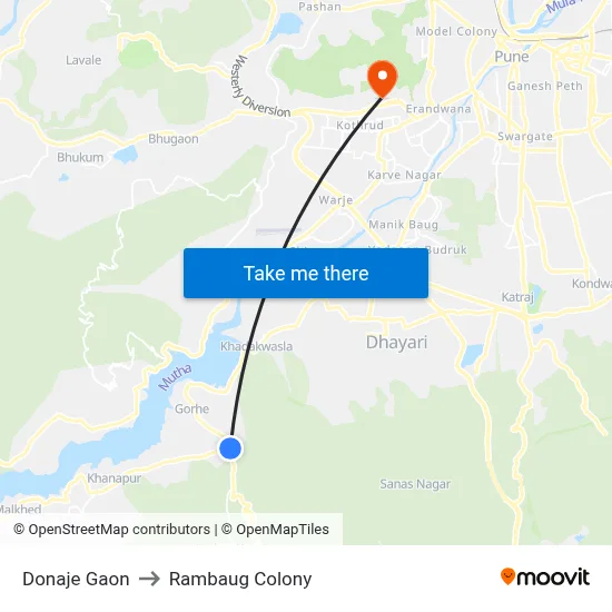 Donaje Gaon to Rambaug Colony map