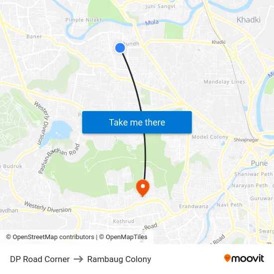 DP Road Corner to Rambaug Colony map