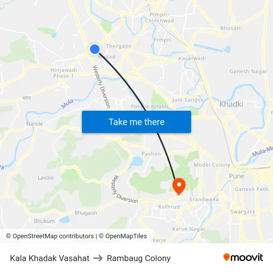 Kala Khadak Vasahat to Rambaug Colony map
