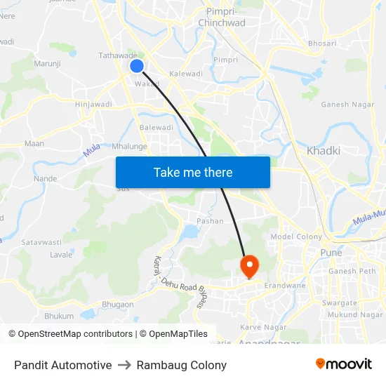 Pandit Automotive to Rambaug Colony map