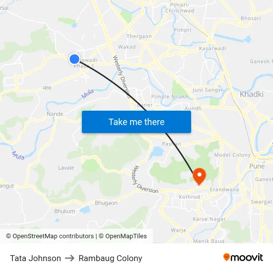 Tata Johnson to Rambaug Colony map