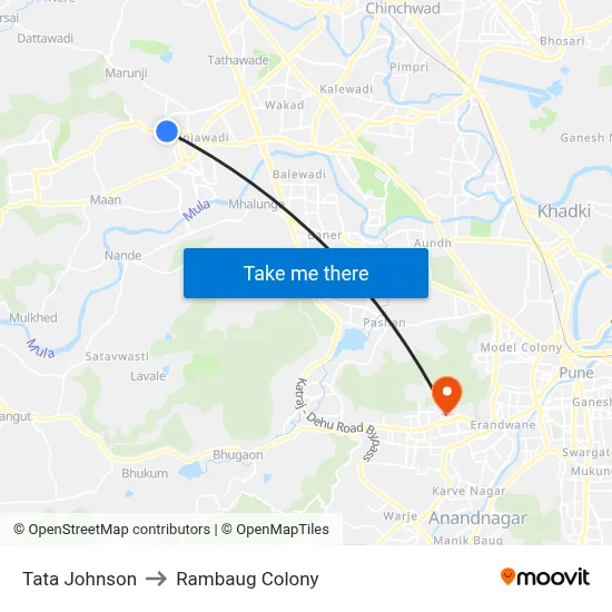 Tata Johnson to Rambaug Colony map
