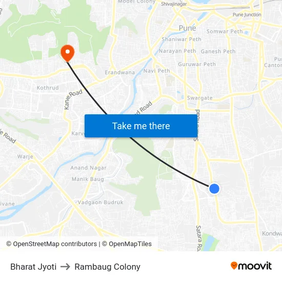 Bharat Jyoti to Rambaug Colony map
