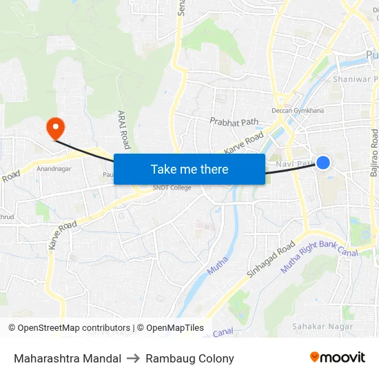 Maharashtra Mandal to Rambaug Colony map