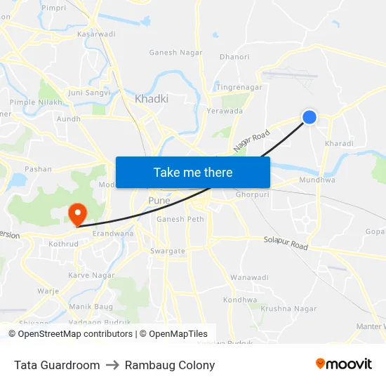 Tata Guardroom to Rambaug Colony map