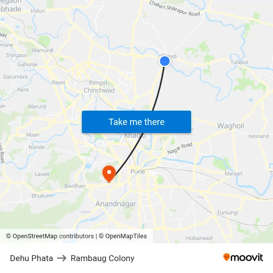 Dehu Phata to Rambaug Colony map