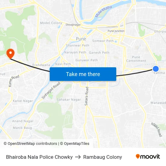 Bhairoba Nala Police Chowky to Rambaug Colony map