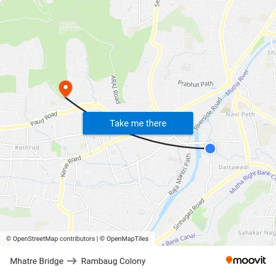 Mhatre Bridge to Rambaug Colony map