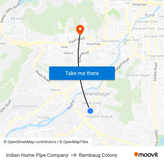 Indian Hume Pipe Company to Rambaug Colony map