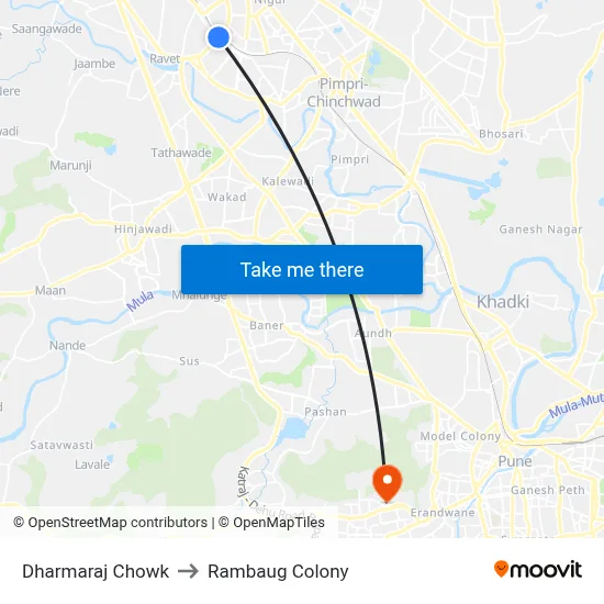 Dharmaraj Chowk to Rambaug Colony map