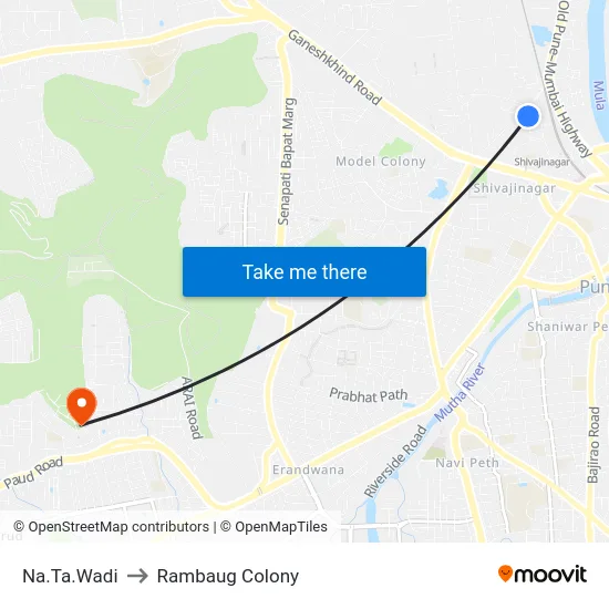 Na.Ta.Wadi to Rambaug Colony map
