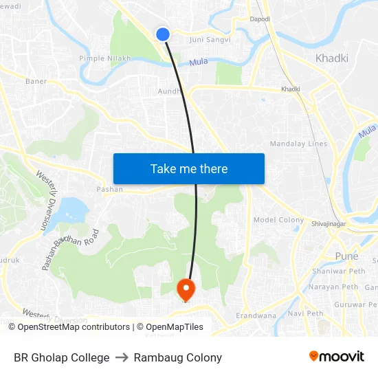 BR Gholap College to Rambaug Colony map