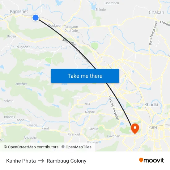 Kanhe Phata to Rambaug Colony map