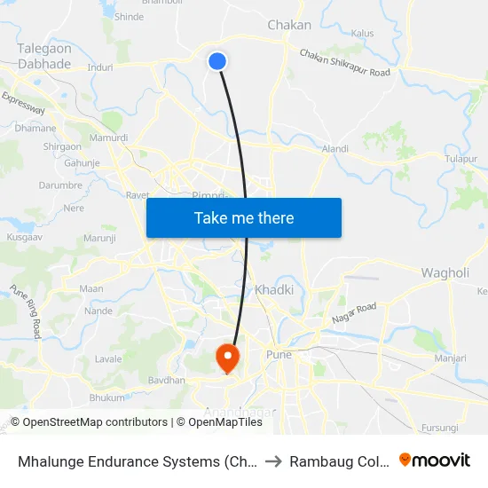 Mhalunge Endurance Systems (Chakan) to Rambaug Colony map