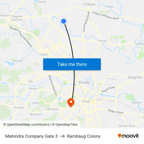 Mahindra Company Gate 3 to Rambaug Colony map
