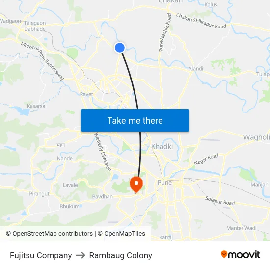 Fujitsu Company to Rambaug Colony map