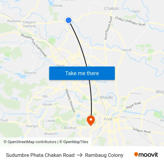 Sudumbre Phata Chakan Road to Rambaug Colony map
