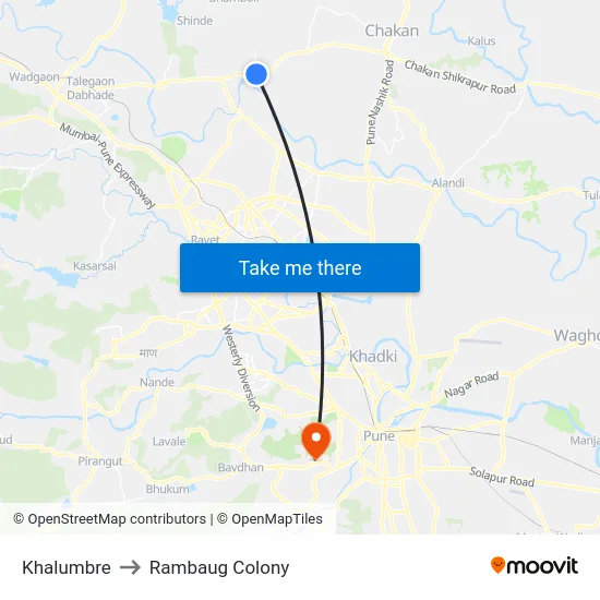 Khalumbre to Rambaug Colony map