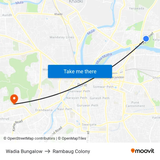 Wadia Bungalow to Rambaug Colony map
