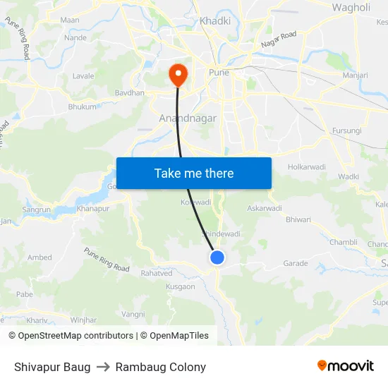 Shivapur Baug to Rambaug Colony map