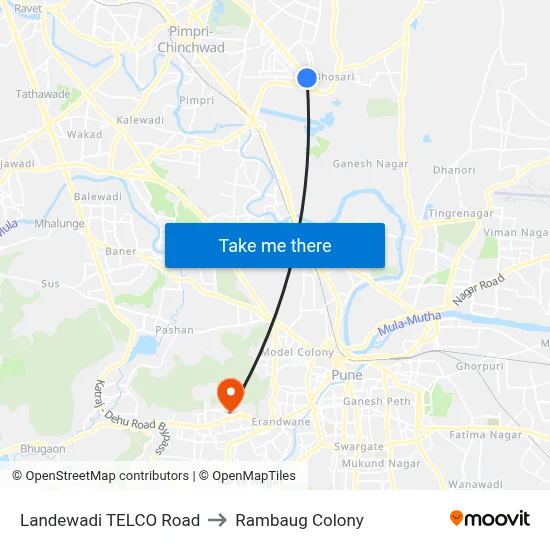 Landewadi TELCO Road to Rambaug Colony map