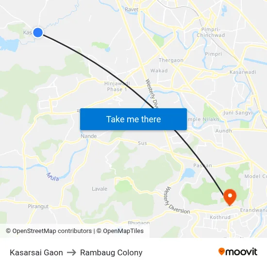 Kasarsai Gaon to Rambaug Colony map