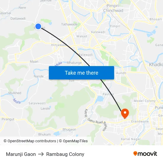 Marunji Gaon to Rambaug Colony map