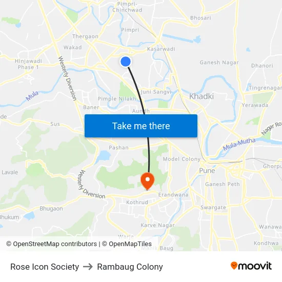 Rose Icon Society to Rambaug Colony map