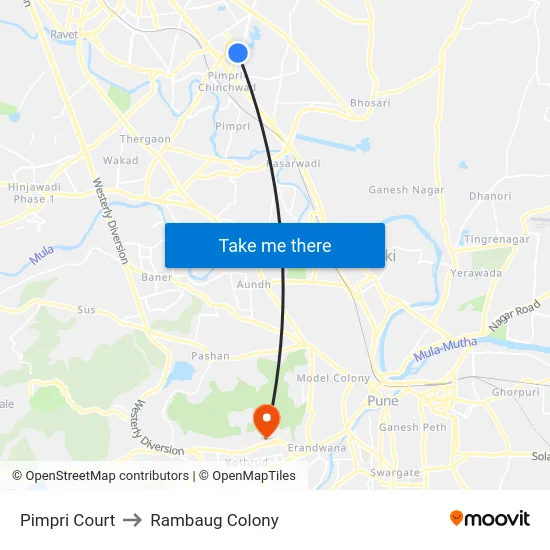 Pimpri Court to Rambaug Colony map