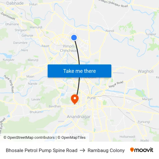 Bhosale Petrol Pump Spine Road to Rambaug Colony map