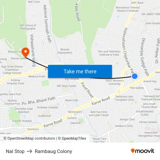 Nal Stop to Rambaug Colony map