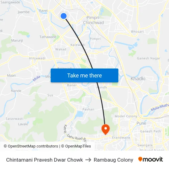 Chintamani Pravesh Dwar Chowk to Rambaug Colony map