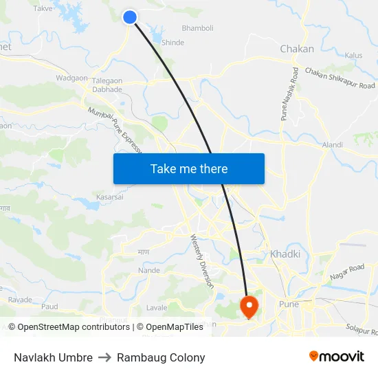 Navlakh Umbre to Rambaug Colony map