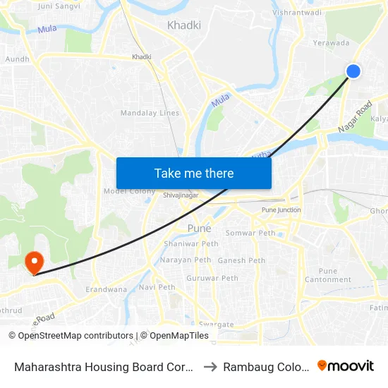 Maharashtra Housing Board Corner to Rambaug Colony map