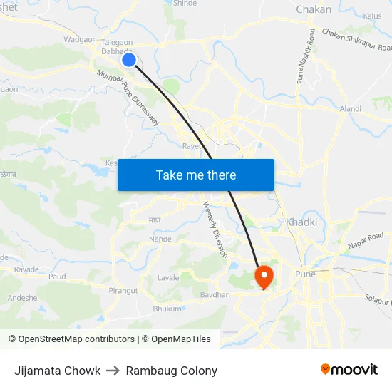 Jijamata Chowk to Rambaug Colony map