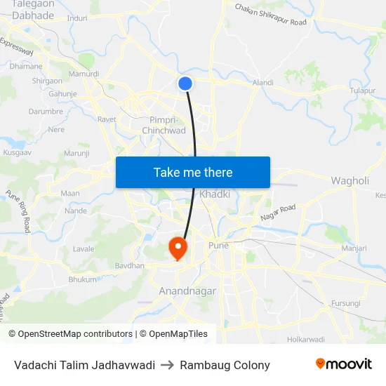 Vadachi Talim Jadhavwadi to Rambaug Colony map
