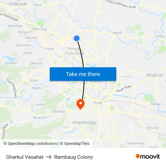 Gharkul Vasahat to Rambaug Colony map