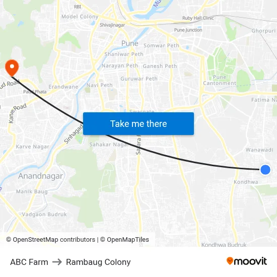 ABC Farm to Rambaug Colony map