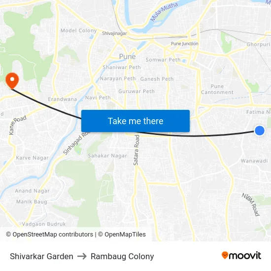 Shivarkar Garden to Rambaug Colony map