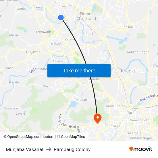 Munjaba Vasahat to Rambaug Colony map