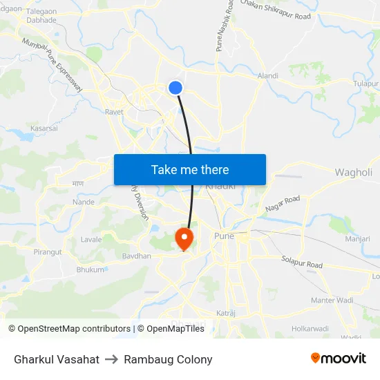 Gharkul Vasahat to Rambaug Colony map