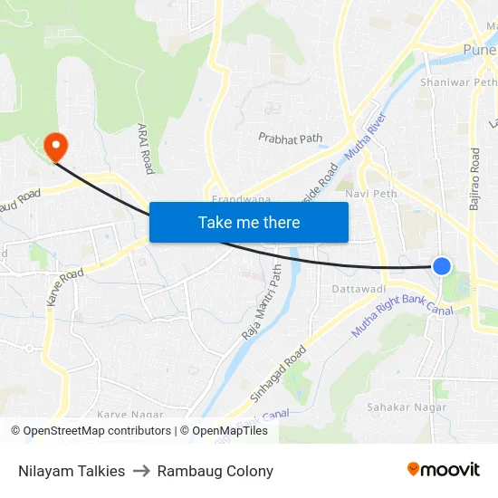 Nilayam Talkies to Rambaug Colony map