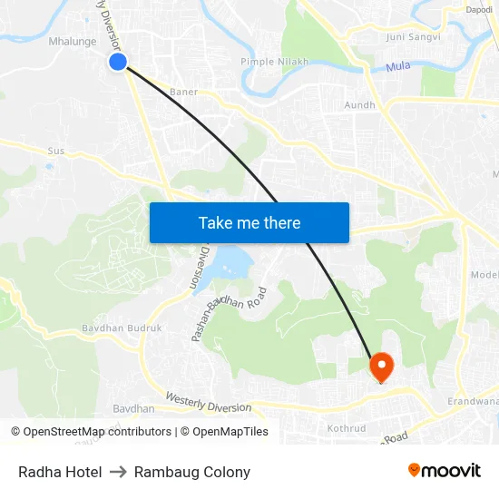 Radha Hotel to Rambaug Colony map
