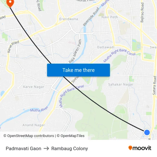 Padmavati Gaon to Rambaug Colony map
